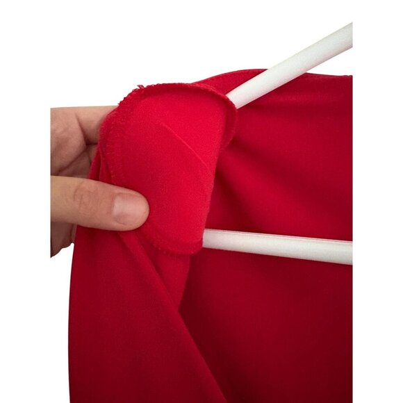 Dress Barn NWT Short Sleeve Faux Wrap Sexy Fitted Cocktail Dress in Red Size 4 - Picture 6 of 11